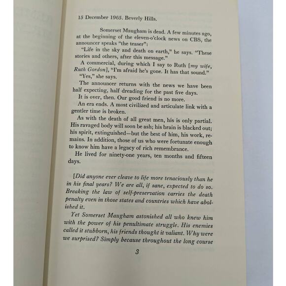 Remembering Mr. Maugham By Garson Kanin Biography Vintage First Edition 1966 - Picture 7 of 12